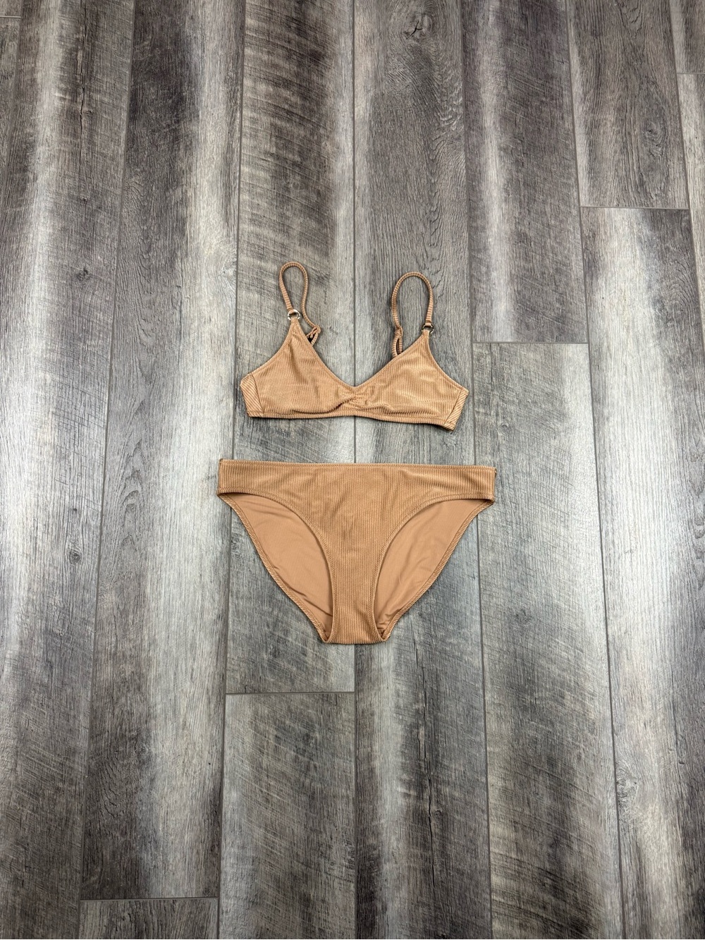 Aerie Tan Ribbed‎ Bikini Set